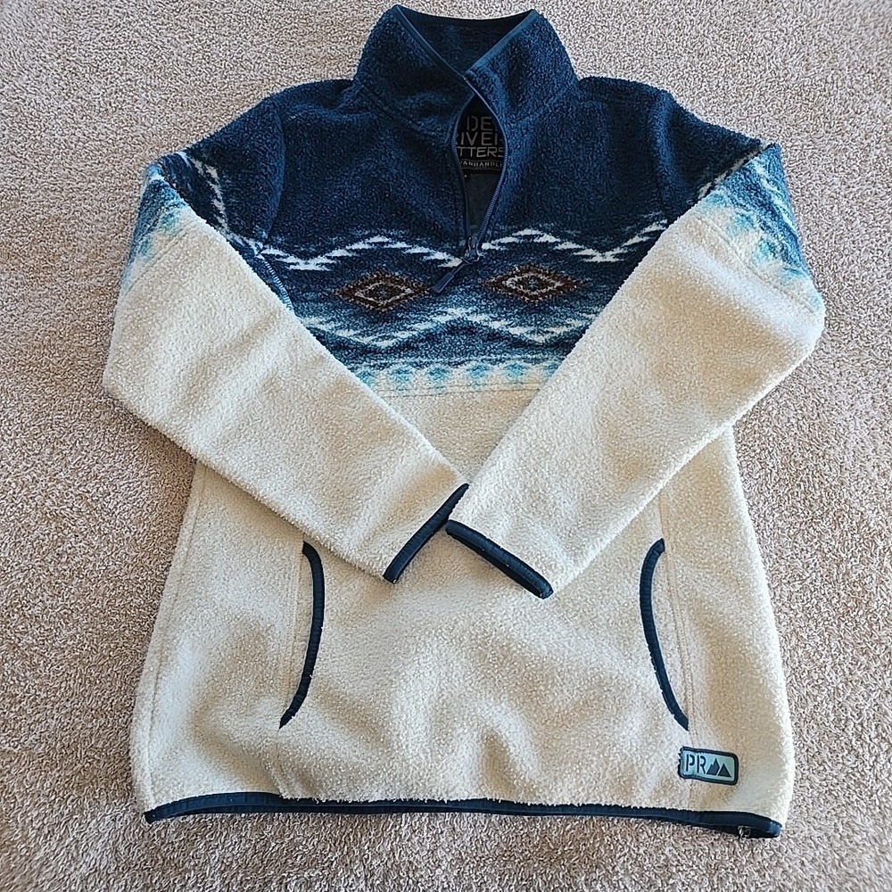 Powder River Outfitters By Panhandle Women's Sz M Fleece Pullover Aztec Design